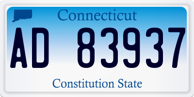 CT license plate AD83937