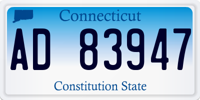 CT license plate AD83947