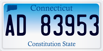 CT license plate AD83953