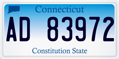 CT license plate AD83972