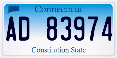 CT license plate AD83974