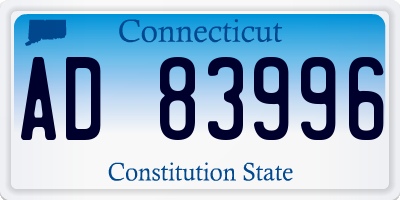 CT license plate AD83996