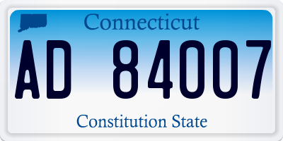 CT license plate AD84007