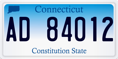 CT license plate AD84012