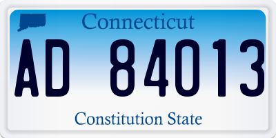 CT license plate AD84013