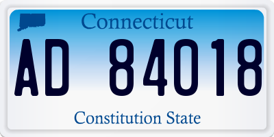 CT license plate AD84018