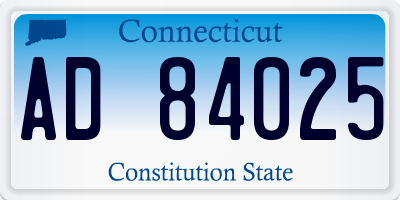 CT license plate AD84025