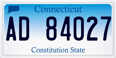 CT license plate AD84027