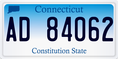 CT license plate AD84062