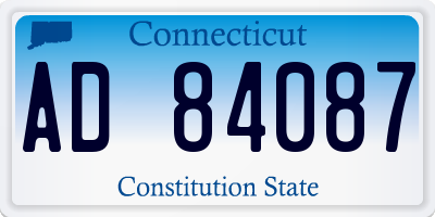 CT license plate AD84087
