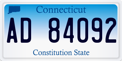 CT license plate AD84092