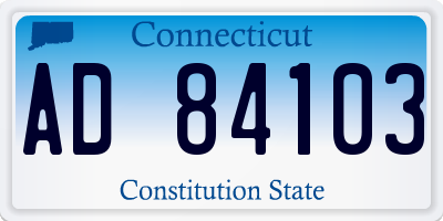 CT license plate AD84103