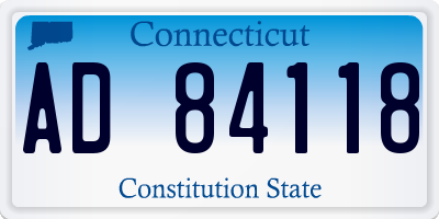 CT license plate AD84118
