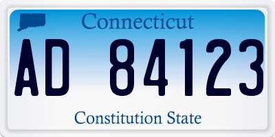 CT license plate AD84123