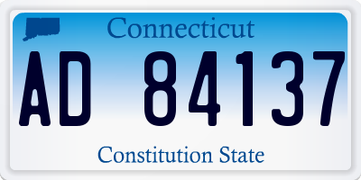 CT license plate AD84137