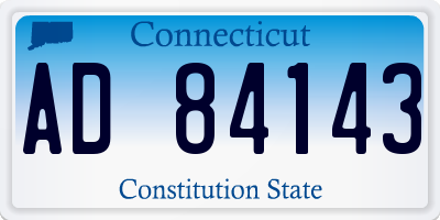 CT license plate AD84143