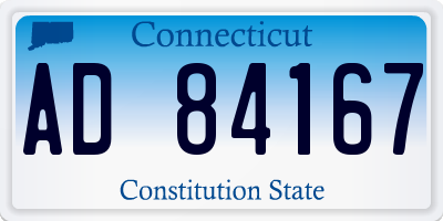 CT license plate AD84167