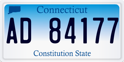 CT license plate AD84177