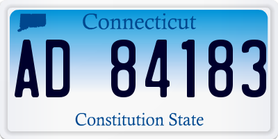CT license plate AD84183