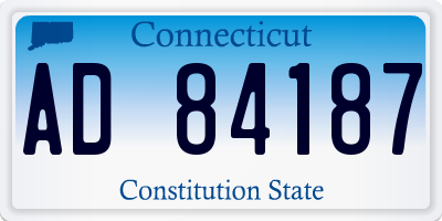 CT license plate AD84187