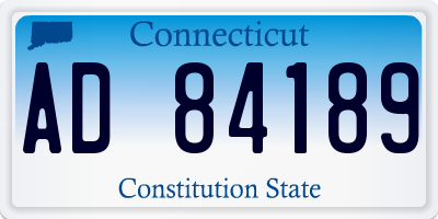 CT license plate AD84189