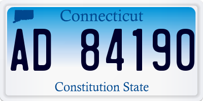 CT license plate AD84190