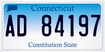 CT license plate AD84197