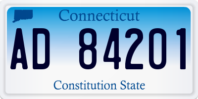 CT license plate AD84201