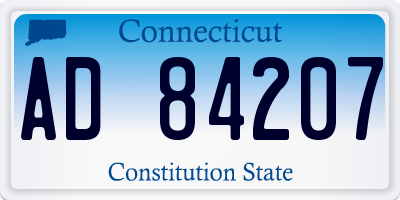 CT license plate AD84207