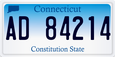 CT license plate AD84214