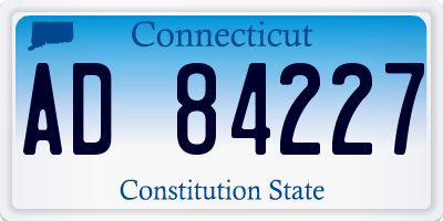 CT license plate AD84227