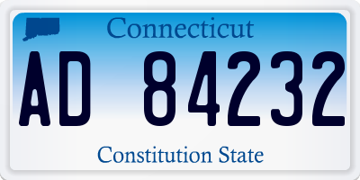 CT license plate AD84232