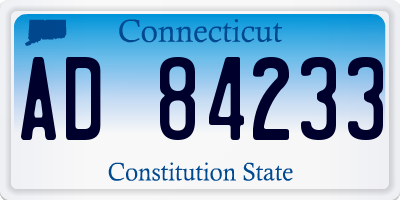 CT license plate AD84233