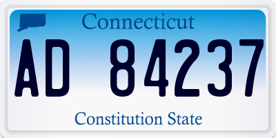 CT license plate AD84237