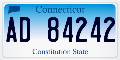CT license plate AD84242