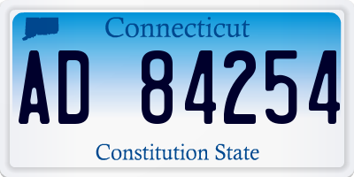 CT license plate AD84254
