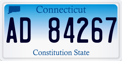 CT license plate AD84267