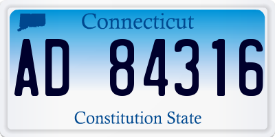 CT license plate AD84316