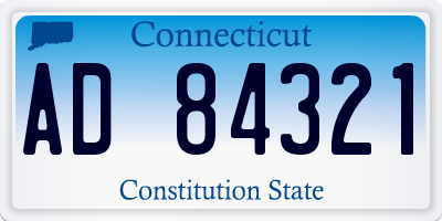 CT license plate AD84321