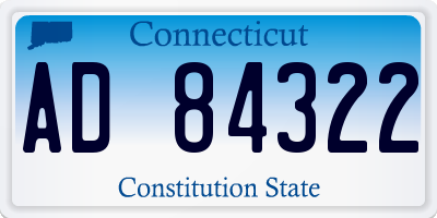 CT license plate AD84322