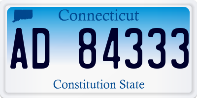 CT license plate AD84333