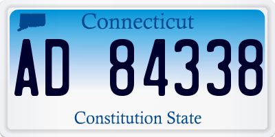 CT license plate AD84338
