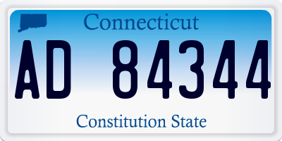 CT license plate AD84344