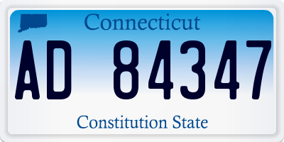 CT license plate AD84347