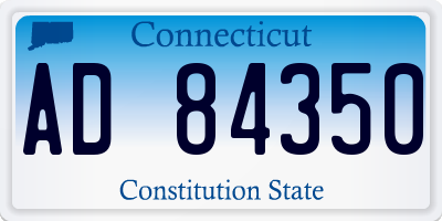 CT license plate AD84350