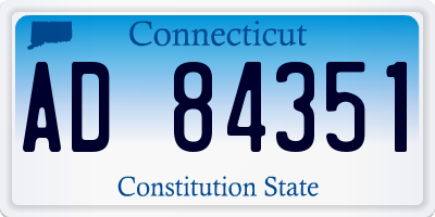 CT license plate AD84351