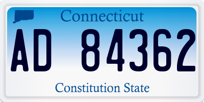 CT license plate AD84362