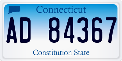 CT license plate AD84367