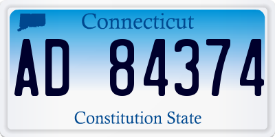 CT license plate AD84374