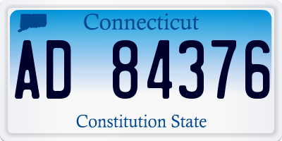 CT license plate AD84376
